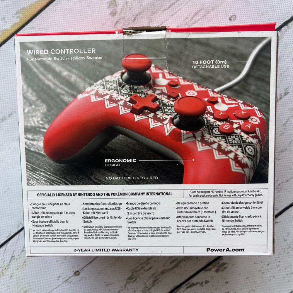 PowerA Nintendo Switch Pokemon Wired Controller NEW IN BOX holiday sweater - Picture 5 of 7